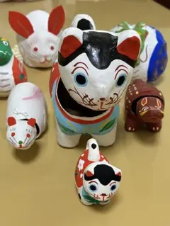 中島めんや　首振り張子　猫　猪　ネズミ　加賀起き上がり　小辰　大辰　卯　陶器子猫のサムネイル