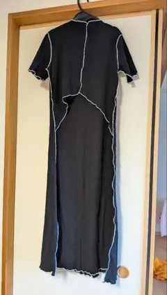 新品　授乳ケープ一体型 リブ素材のマキシ丈ラウンジワンピース Pearls