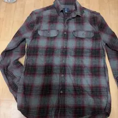 GEORGE 長袖シャツ S グレー/レッドチェックのサムネイル