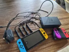 Nintendo Switch 青/黄 本体 + 赤/紫ジョイコン