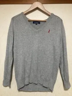 EAST BOY グレー Vネックセーター