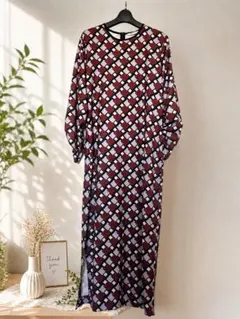 ZARA 幾何学模様 ロングワンピース　上品　Iライン