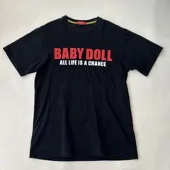 【BABYDOLLベビードール】Tシャツ　半袖　バックプリント　黒　M 綿