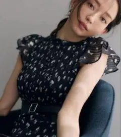 FRAY I.D シフォンプリーツプリントワンピース　サイズ1