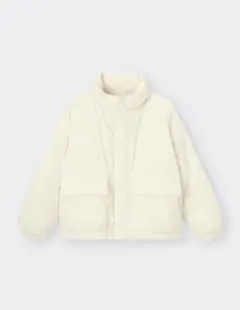 GU ジーユー オフホワイト XXL ヒートパデッドスタンドブルゾン