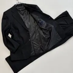 バーバリーロンドン[Super120'S 通年]スーツ セットアップ L 無地 良品 バーバリーロンドン[Super100'S カシミヤ混]スーツ セット L