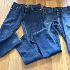デニム　ユニクロ　ジーンズ　SからM 2点セット