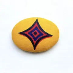 くるみボタン　ブローチ　ヘアゴム　帯留　アフリカ布　キテンゲ　オーバル　＃830