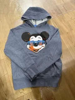 ミッキーマウス フード付きパーカー グレー