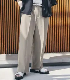 EMMA CLOTHES センタープレスイージーカラーワイドパンツ