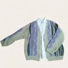 tree cafe ニットカーディガン ストライプシャツ セット ゆるだぼ 緑