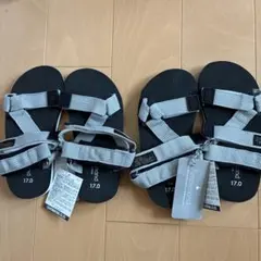 Ampersand キッズ サンダル 17cm グレー　2足セットのサムネイル