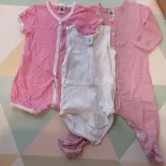 PETIT BATEAU　プチバトー　ロンパース3点セット