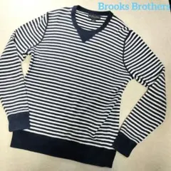 Brooks Brothers ワッフルコットン ボーダーニット ネイビー M