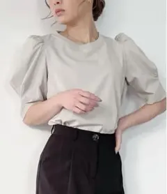 JUNOAH パフスリーブボリュームブラウス