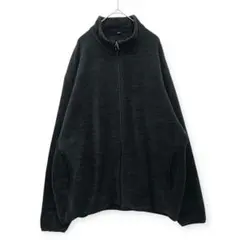 【大きいサイズ XL】ユニクロ◇フリースジャケット ボア 黒 フルジップ 防寒