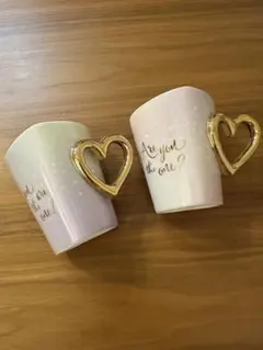 【未使用】Francfranc ハート型マグカップ 2個セット