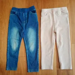 petit main デニム・コーデュロイパンツ　2枚セット
