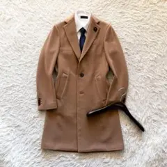 <美品>LARDINI キャメル ウール チェスターコート サイズ44 23AW> LARDINI 新ロゴ キャメル ウール チェスターコート 44 LARDINI