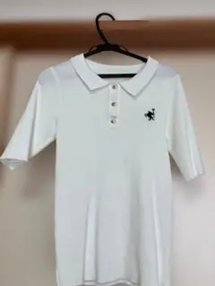 【クラシックエルフ】ホワイト リブ 半袖 ポロシャツ Mサイズ