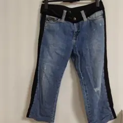 特別お値下げD&G ストレートデニム ブラックストライプ七分丈