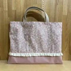 入園入学グッズ ハンドメイド レッスンバック 花柄 フリル - メルカリ