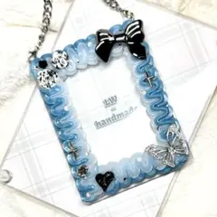 WM5 ホイップデコ 硬質トレカケース 青 水色 白 バラ 蝶 リボン ハート