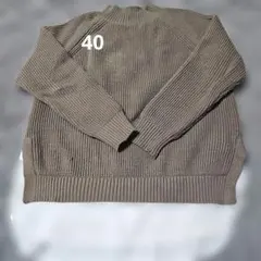 OZOCブラウンカーキニットハイネックセーター40ユニクロGUしまむら