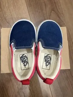 VANS ネイビー/レッド スリッポンシューズ