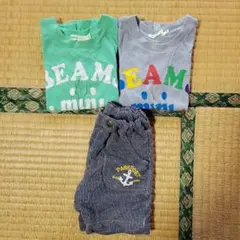 BEAMS mini Tシャツ2枚とショートパンツセット 90