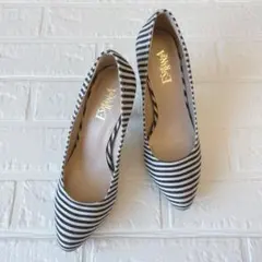 【即日発送】 ESPERANZA ストライプ ハイヒール 22.5