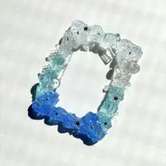 【No.258】ホイップデコ　トレカケース　硬質ケース　高透明クリア水色青リボン