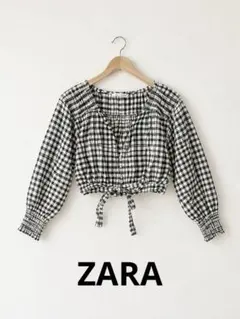 ZARA ギンガムチェック ブラウス 長袖