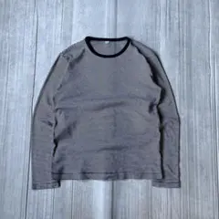 00s OLD UNIQLO ボーダー カットソー ロンT y2k 白 黒 M