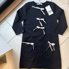 新品　ZARA 黒 ニットワンピース Sサイズ