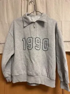 ハーフジップスウェット グレー