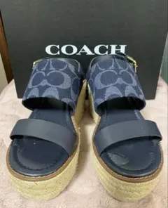 COACH シグネチャー エスパドリーユ サンダル ネイビーのサムネイル