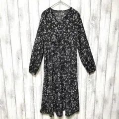 Dazy デイジー (M)　総柄 カシュクール風 ワンピース　ウエストゴム