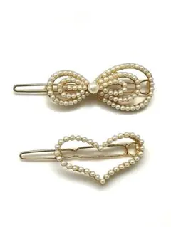 新品！パールとゴールドのヘアピン2個セット