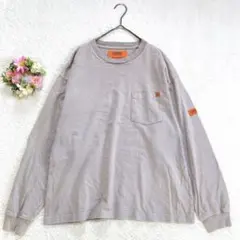 良品★ 【ユニバーサルオーバーオール】 コットン 長袖Tシャツ カットソー ロゴ