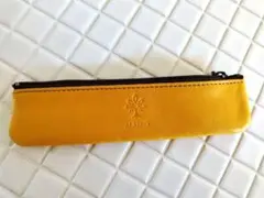 【未使用品】ALBERO 本革ペンケース イエロー（マチ無し）のサムネイル