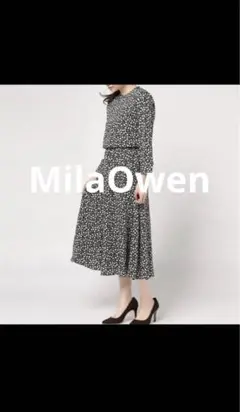 美品 mila owen ミラオーウェン　バックリボン　花柄ワンピース