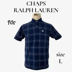 CHAPS ラルフローレン メンズ 半袖 ポロシャツ チェック L ネイビー