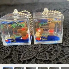 ミッキーマウスミニーマウス　キーホルダーレトロ　2個セット