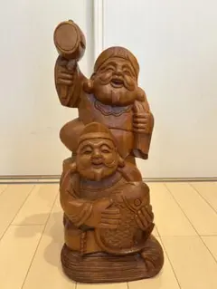 最終値下げ】木彫り 七福神 恵比寿様 大黒天様 縁起物 置物 開運 商売
