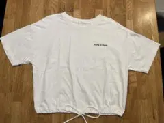 C.O.L.Z.A メッセージプリント Tシャツ M ホワイト　クロップド丈のサムネイル