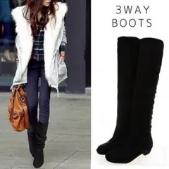 爆売れ☆伸縮性抜群 ニーハイ ブーツ ロング シューズ 【送料無料】 A82