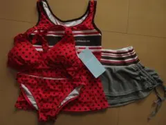 新品 7S 婦人水着 ビキニ 4点セット ドット　オリーブ デ オリーブ