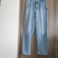 ZARA ライトブルー バレルレッグワイドパンツ ウエスト