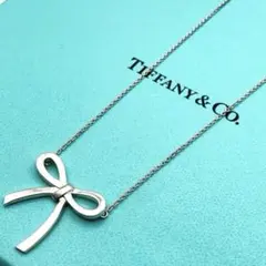 極美品✨️ ティファニー リボン ネックレス 廃盤品 シルバー